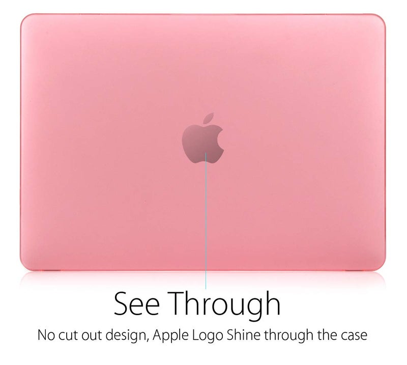UESWILL Smooth Soft Touch Matte Hard Shell Case Cover Compatible with MacBook 12 inch with Retina Display (Model: A1534) + Microfibre Cleaning Cloth, Pink - Image 3